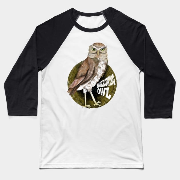 Burrowing Owl Baseball T-Shirt by mailboxdisco